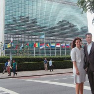 Birgit and Dieter Häusler in front of the main UN building in New York, May 2013